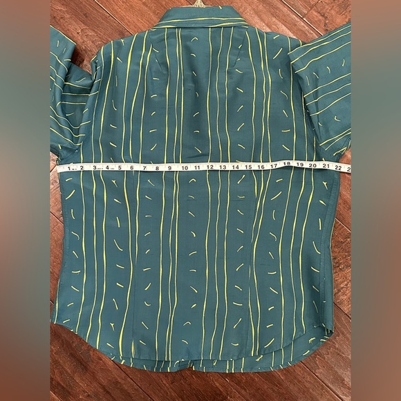 Debra DeRoo Silk Pants Set Women’s Size L Embroidered Button Down Artsy Artist - Picture 15 of 16